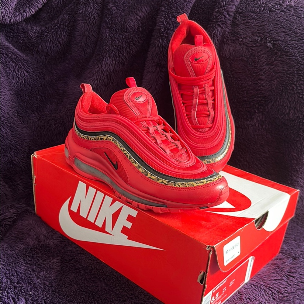 Nike Red Leopard Air Max 97 Sneakers